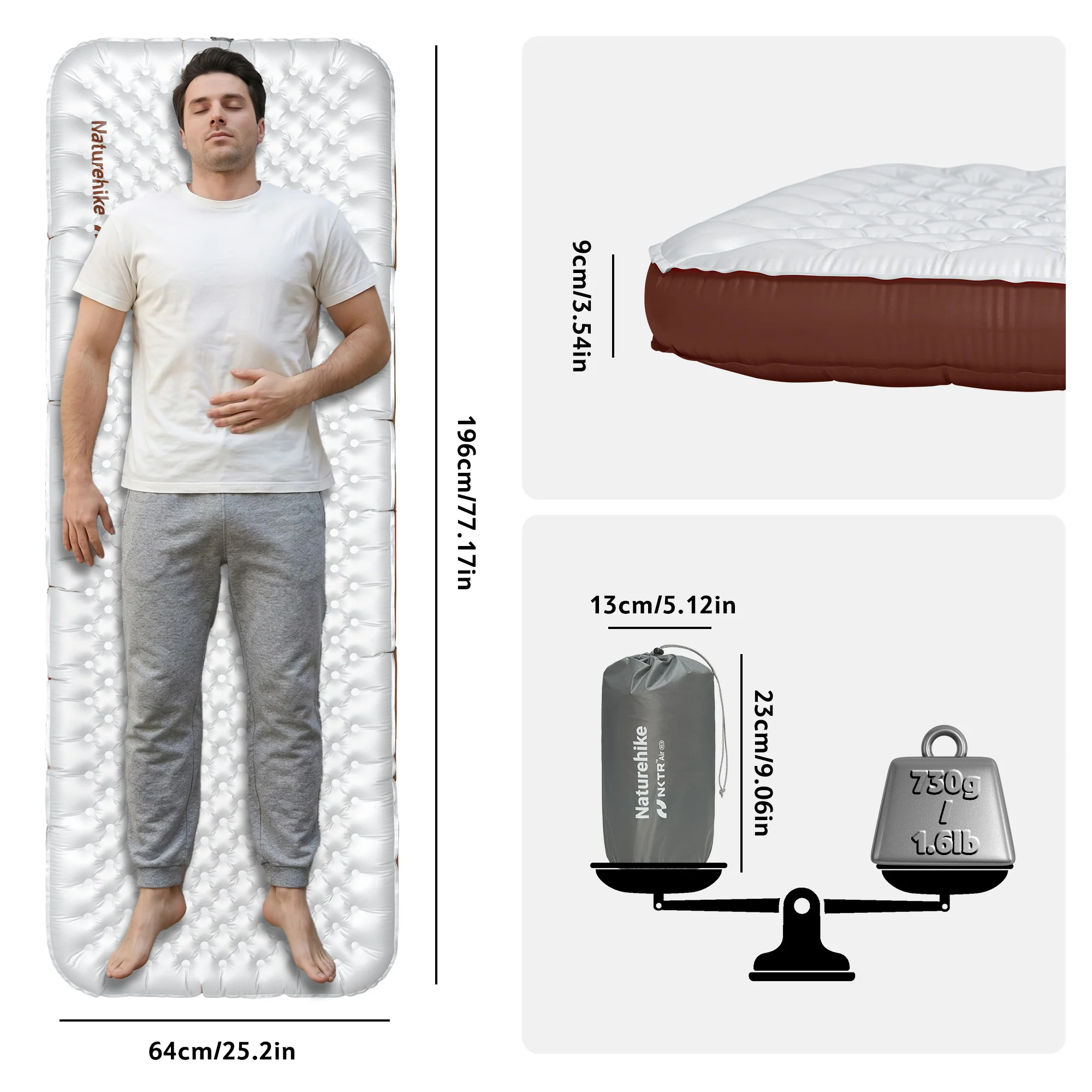TuYe™ R5.8 Ultralight Inflatable Pad with Reinforced Sidewalls - Image 3