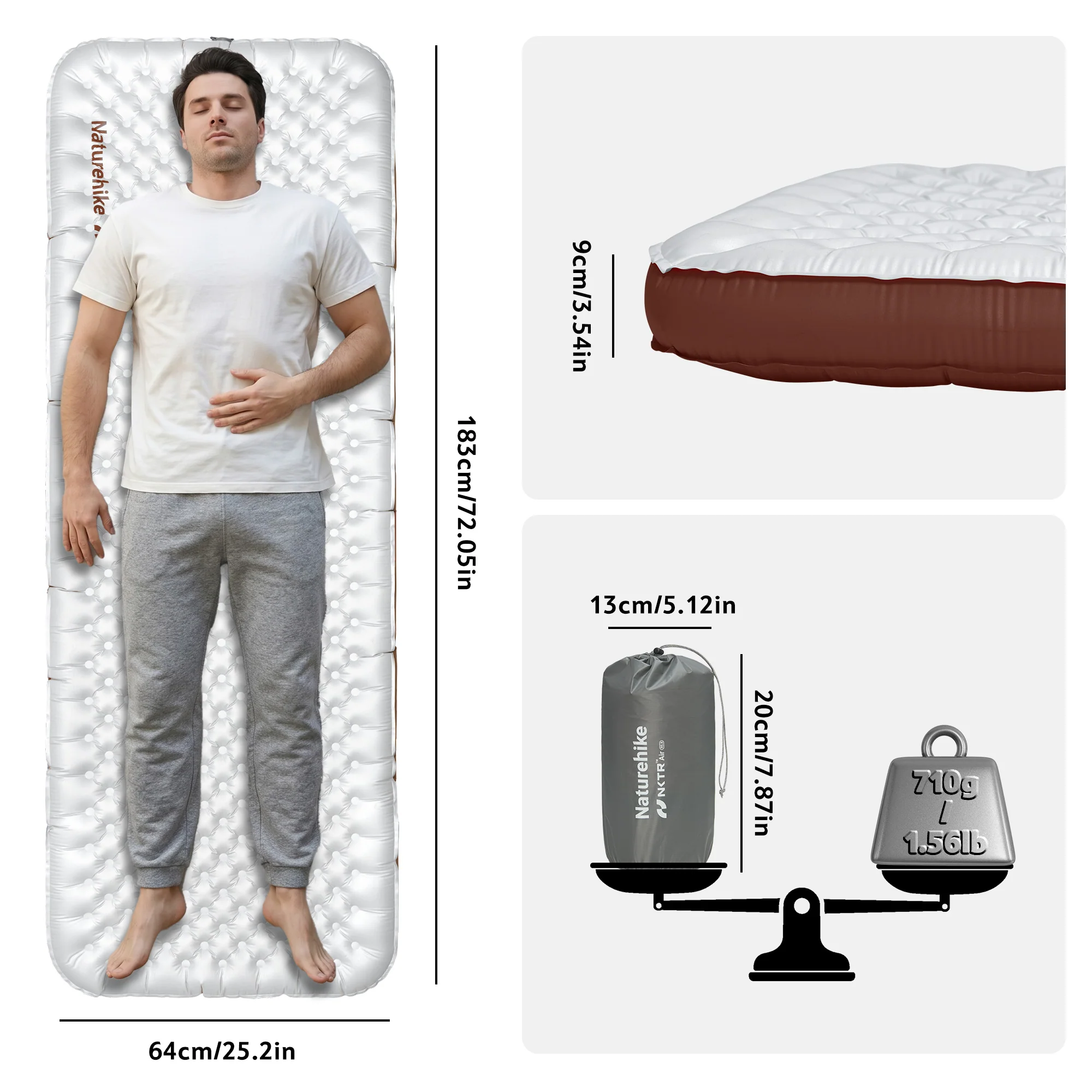 TuYe™ R5.8 Ultralight Inflatable Pad with Reinforced Sidewalls - Image 4