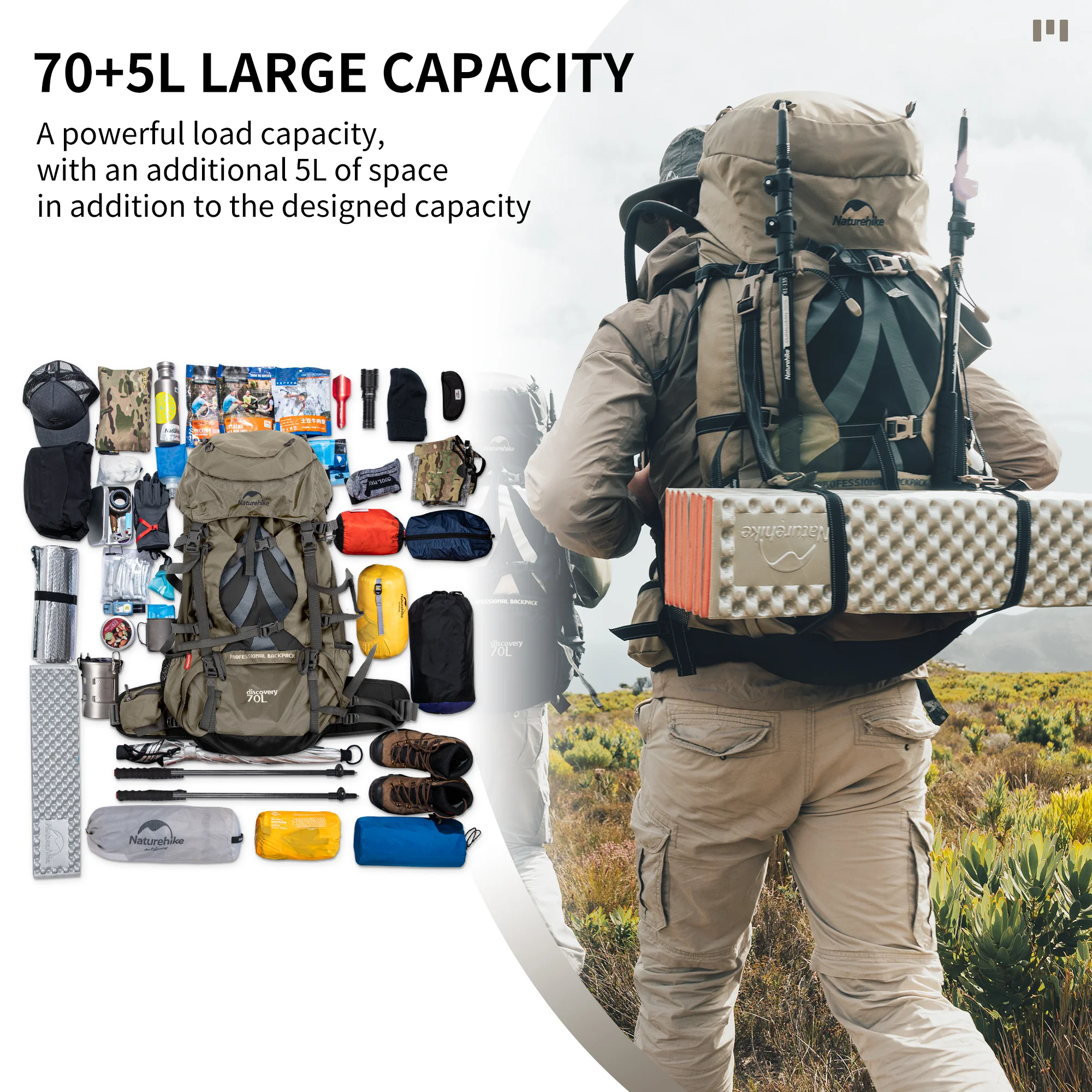 70+5L Mountaineering Backpack - Image 9