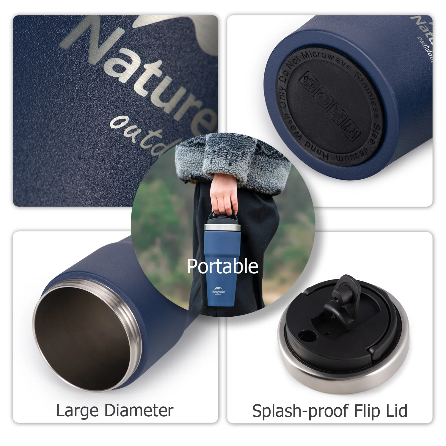750ml HOT/COLD Stainless Steel Travel Coffee Cup - Image 5
