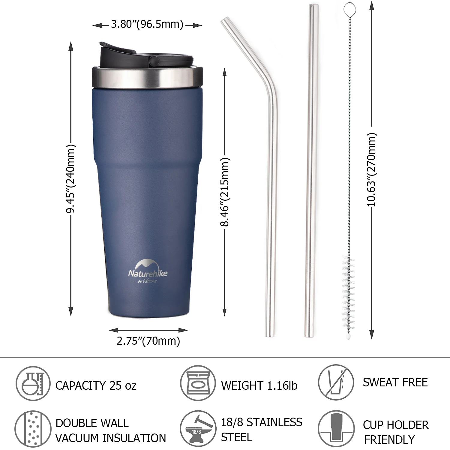 750ml HOT/COLD Stainless Steel Travel Coffee Cup - Image 6