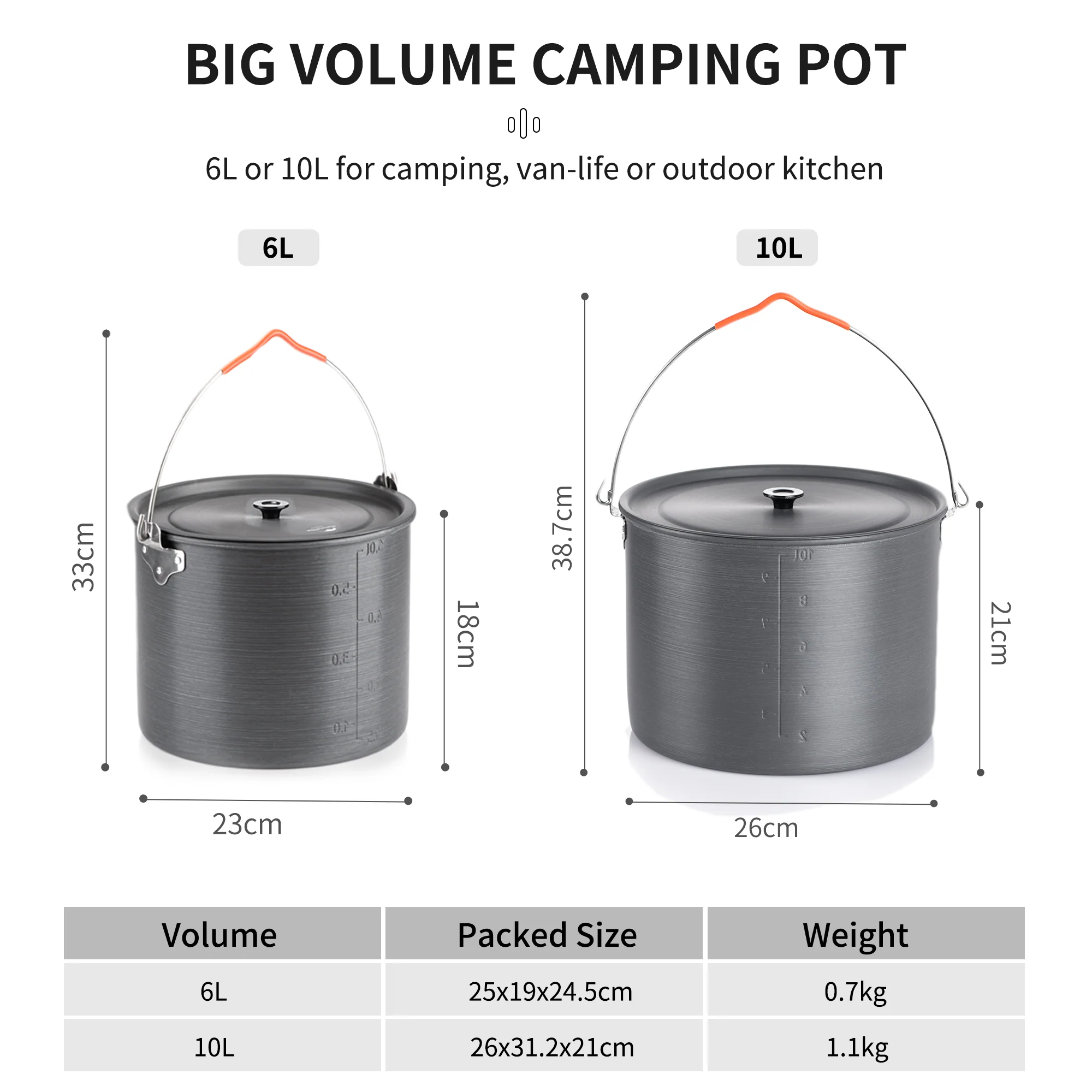 Aluminum Alloy Hanging Pot 10L - Image 3