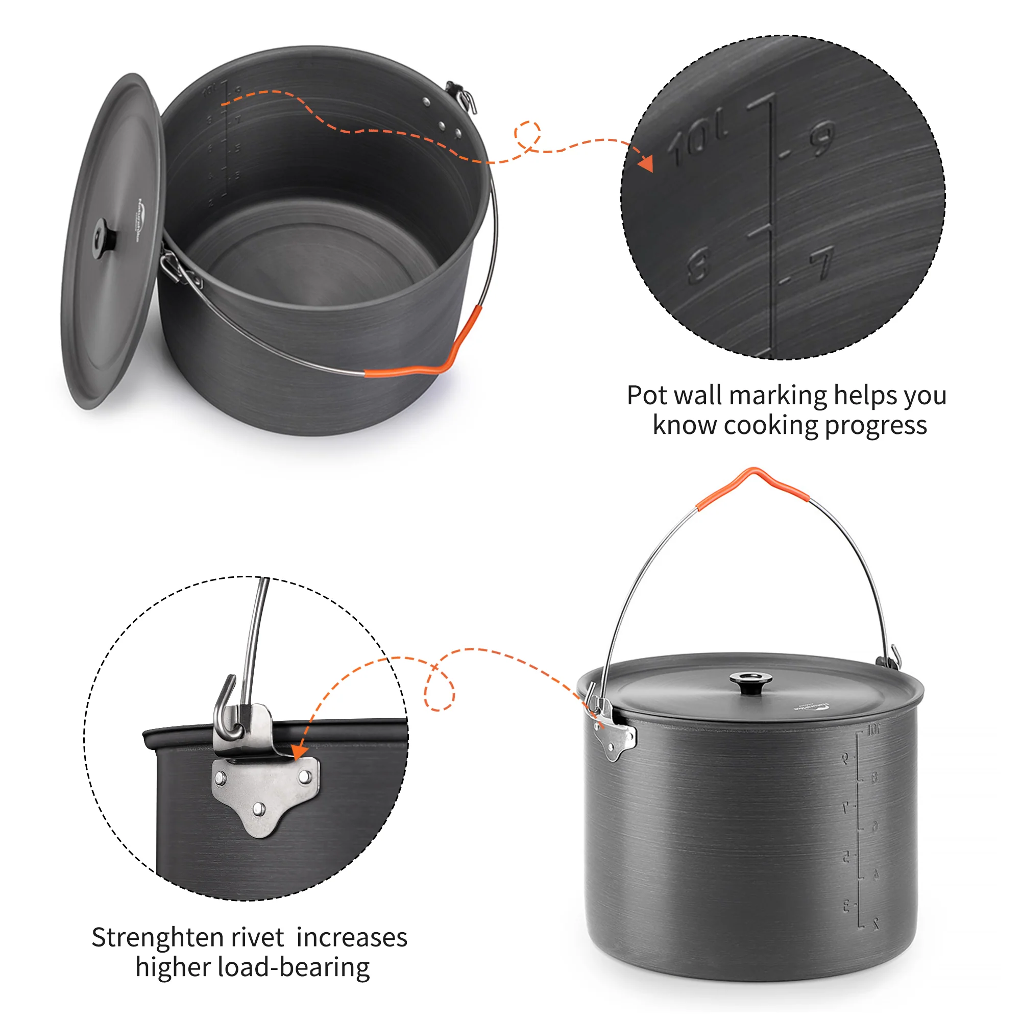 Aluminum Alloy Hanging Pot 10L - Image 4
