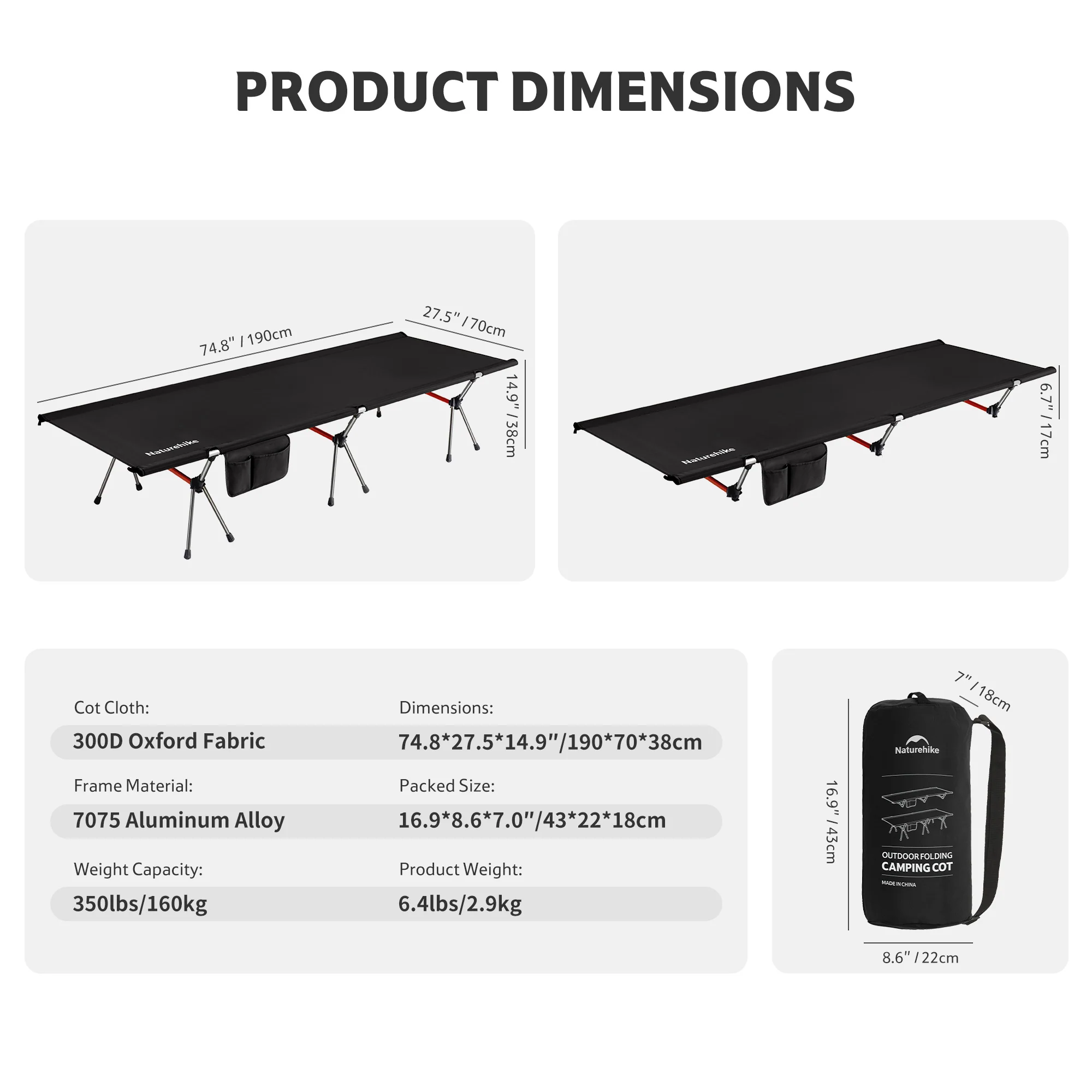 ArmyWild™ XJC04 Folding Camping Cot - Image 5