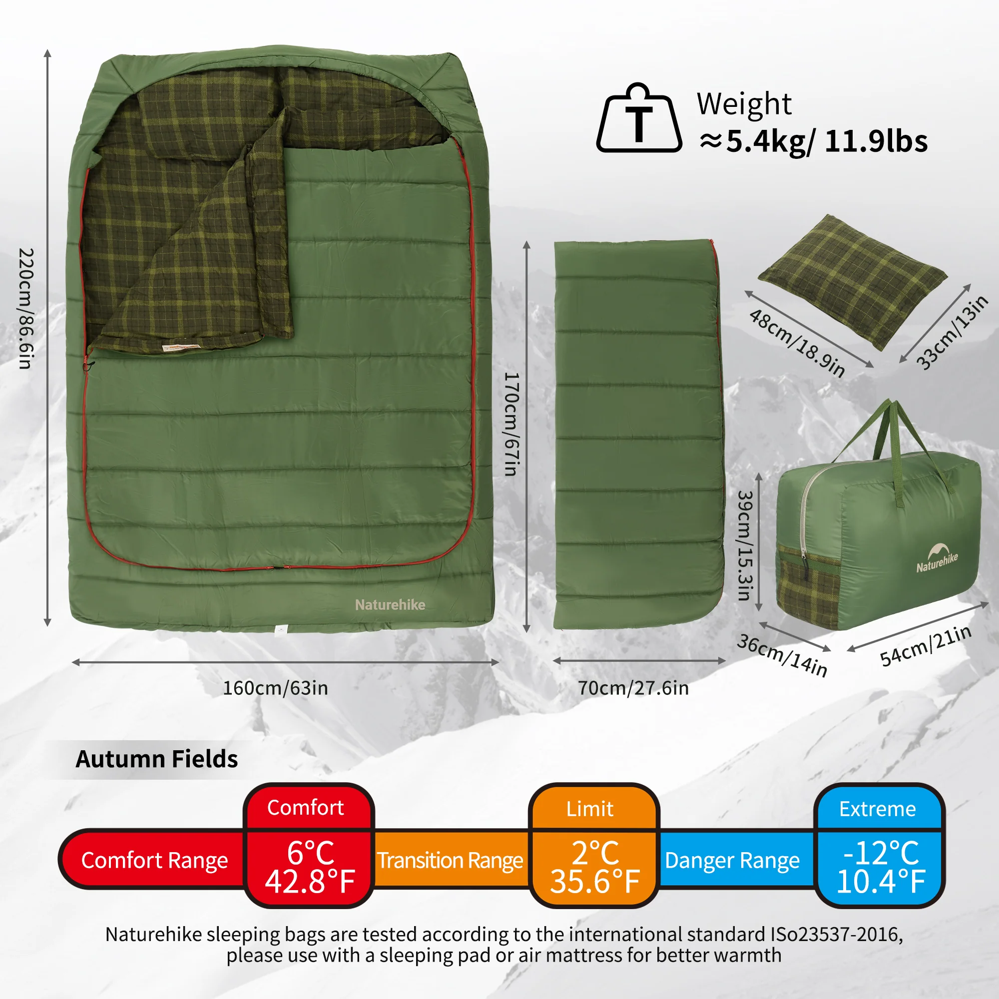 AutumnField™ Double Synthetic Sleeping Bag 43°F / 6°C - Image 3
