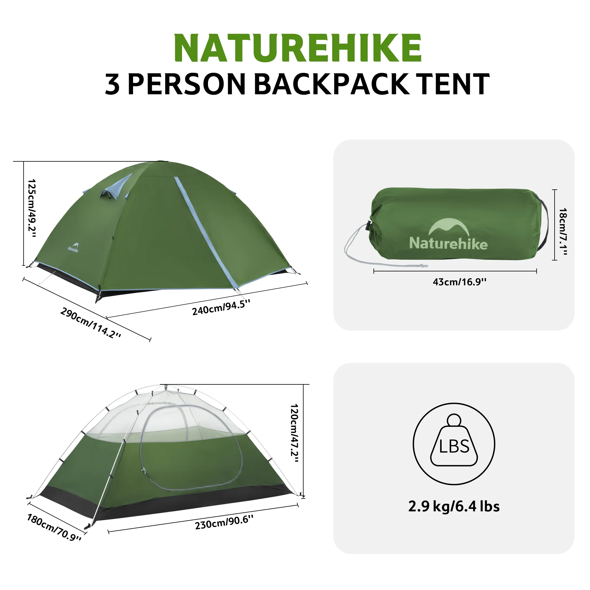 Bleik™ 3-Person Backpacking Tent - Image 12