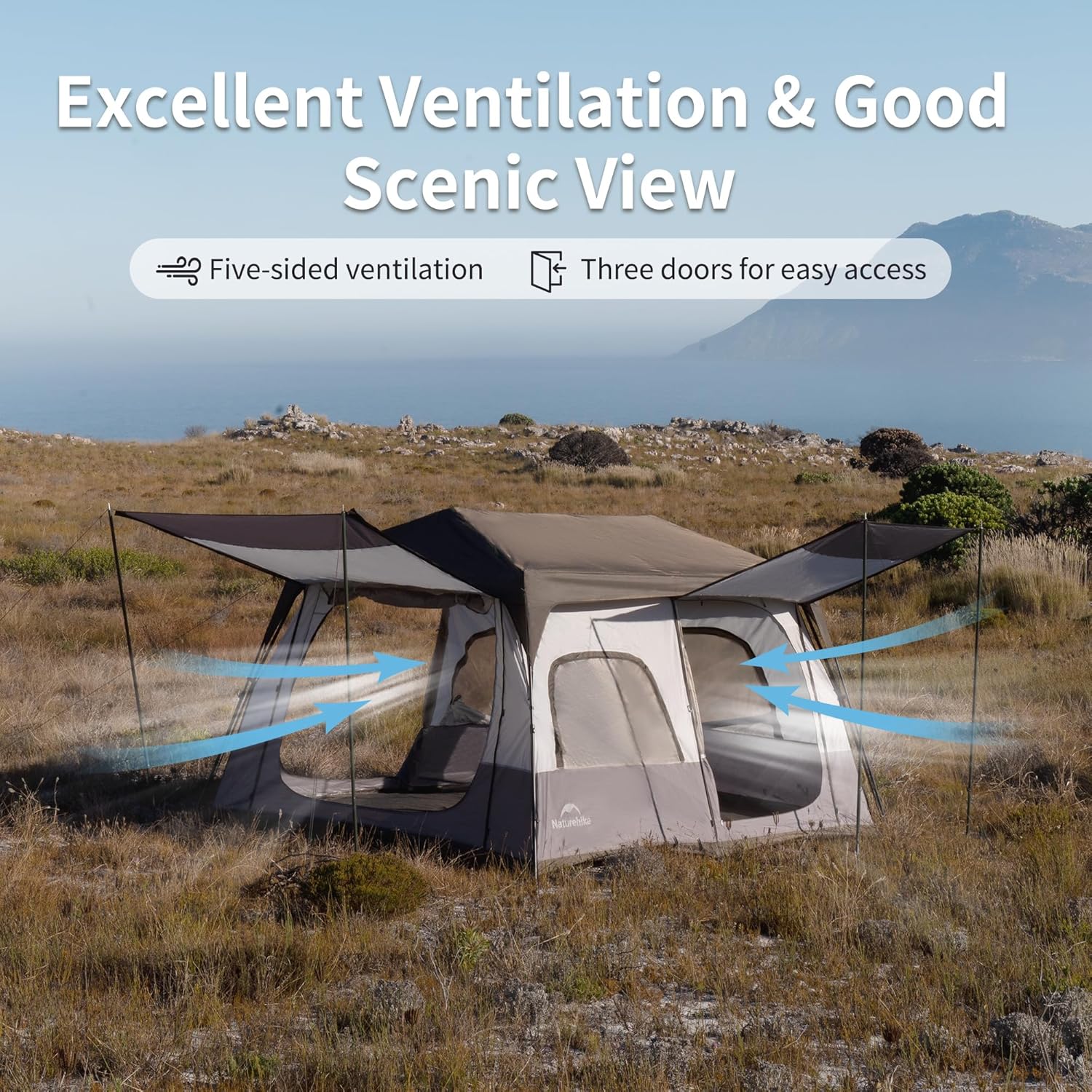 Cape™ 8.3 6-Person Square Pop-Up Camping Tent - Image 4