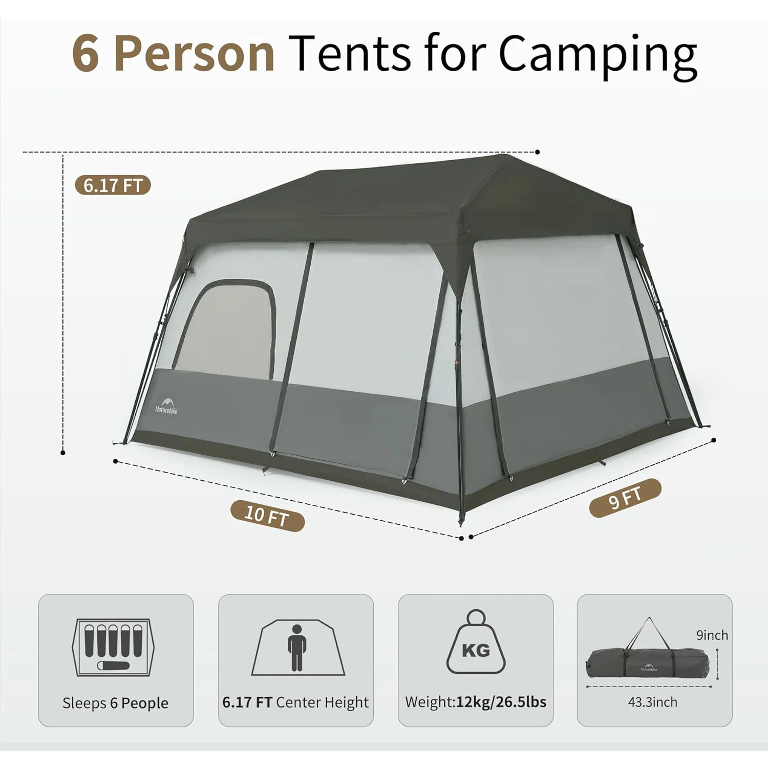 Cape™ 8.3 6-Person Square Pop-Up Camping Tent - Image 7