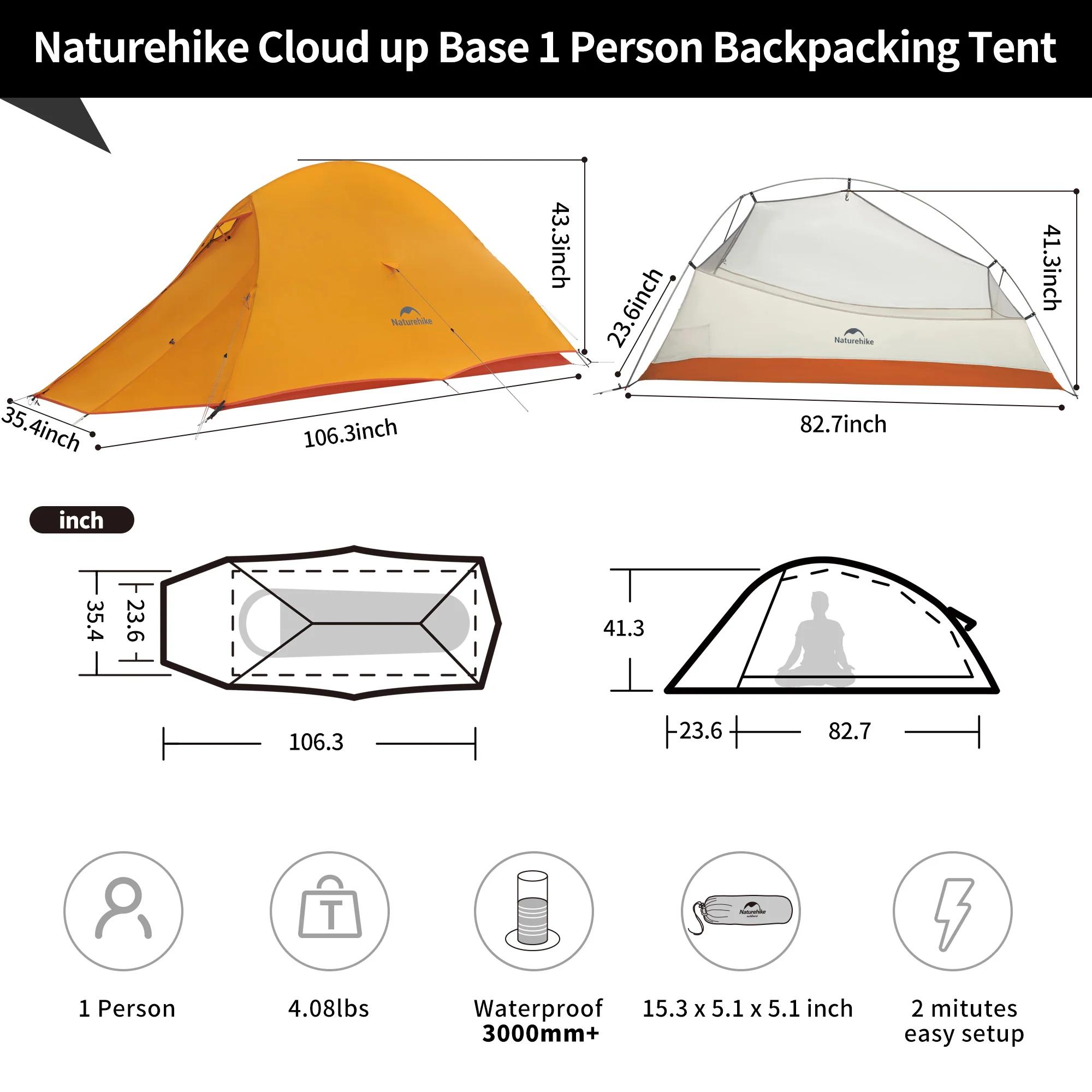 Cloud Up™ Base 1-Person Ultralight Backpacking Tent - Image 14
