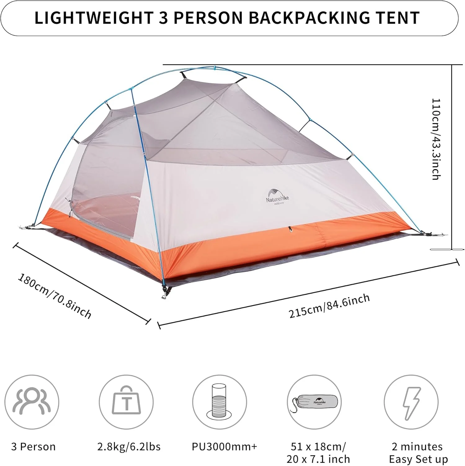 Cloud Up™ Base 3-Person Ultralight Backpacking Tent - Image 15