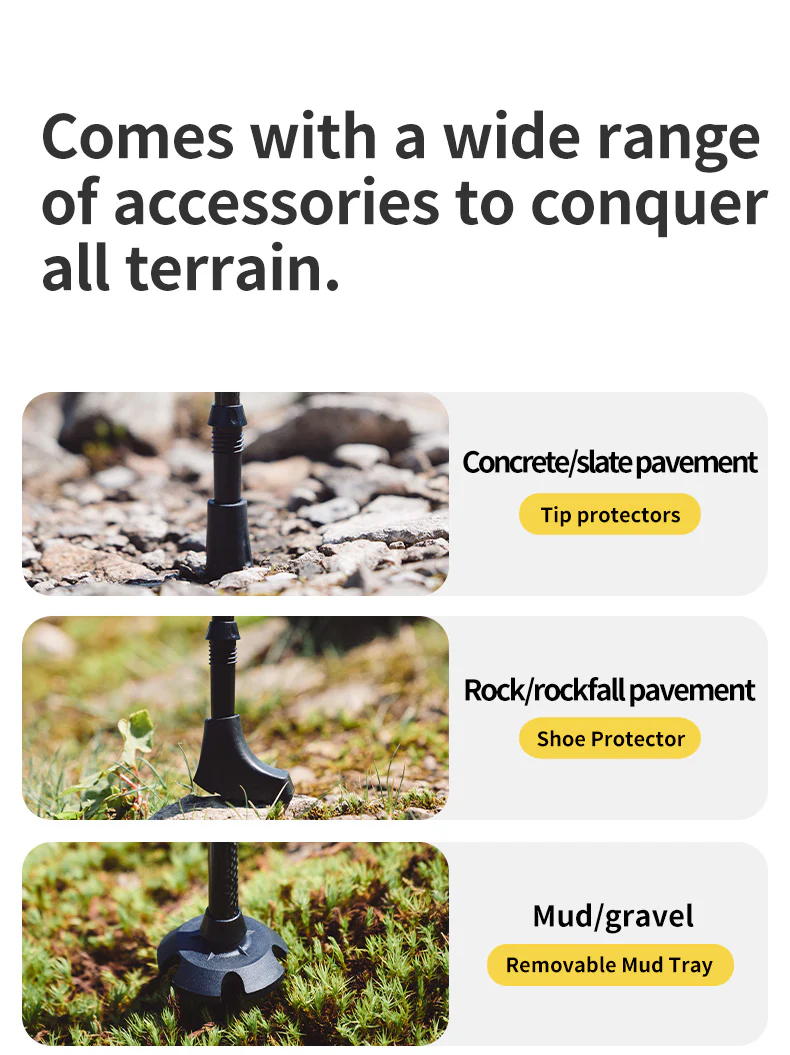 Far Wind™ Three-section Telescopic Carbon Trekking Pole - Image 11
