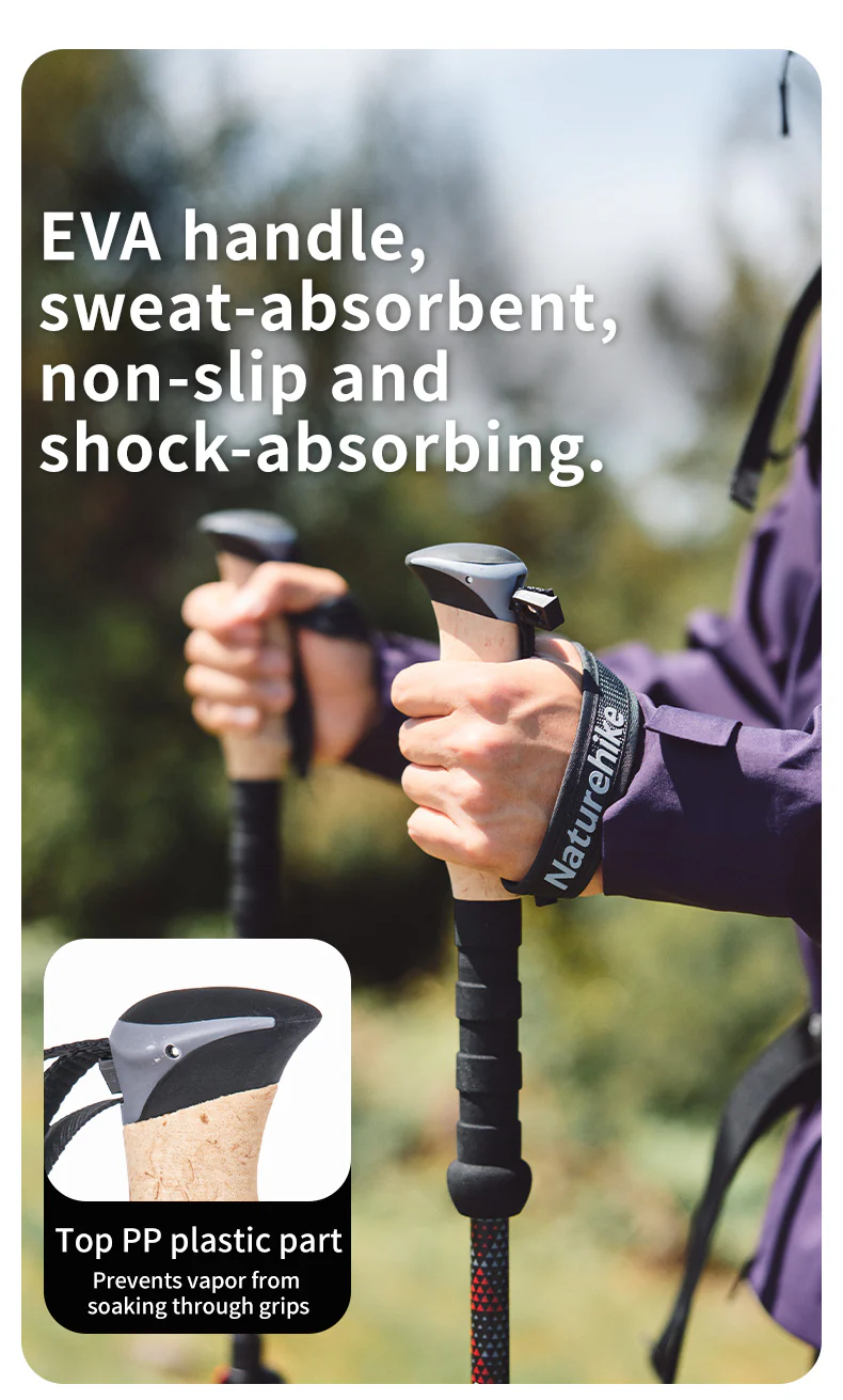 Far Wind™ Three-section Telescopic Carbon Trekking Pole - Image 8