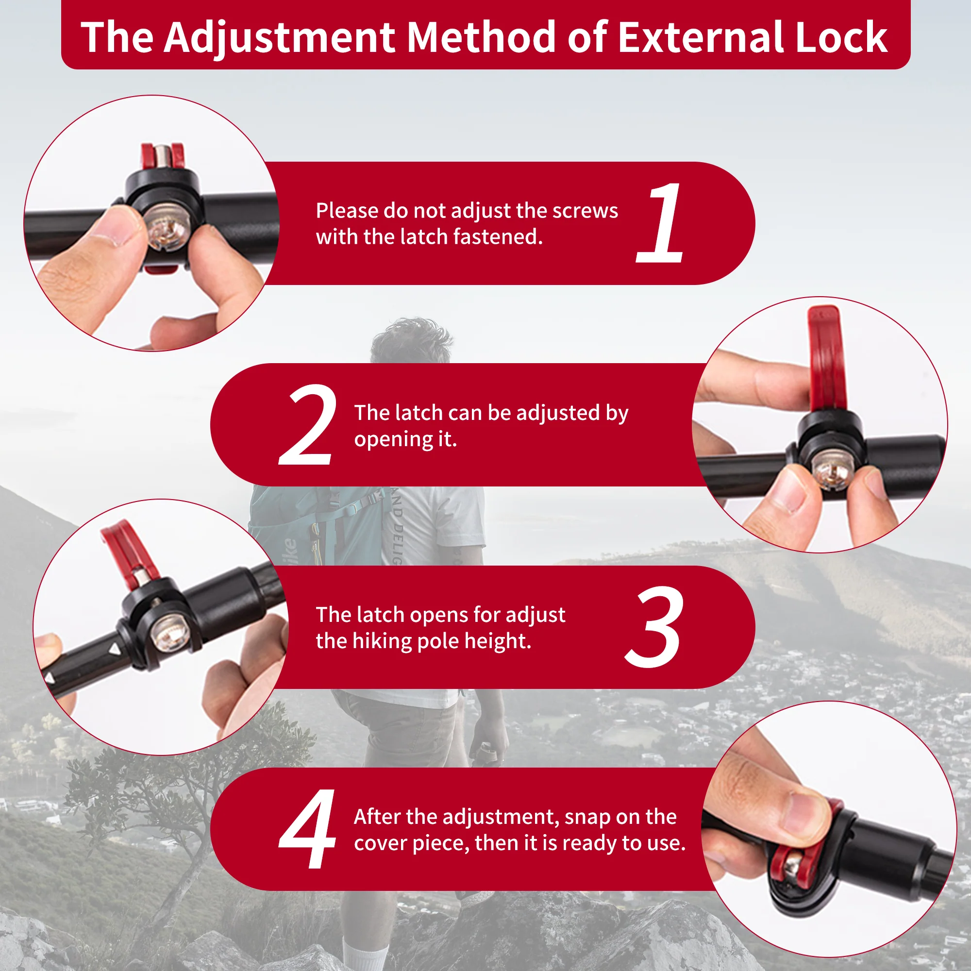First Snow EXT2 - UltraLight Carbon Fiber External Lock Trekking Pole - Image 6