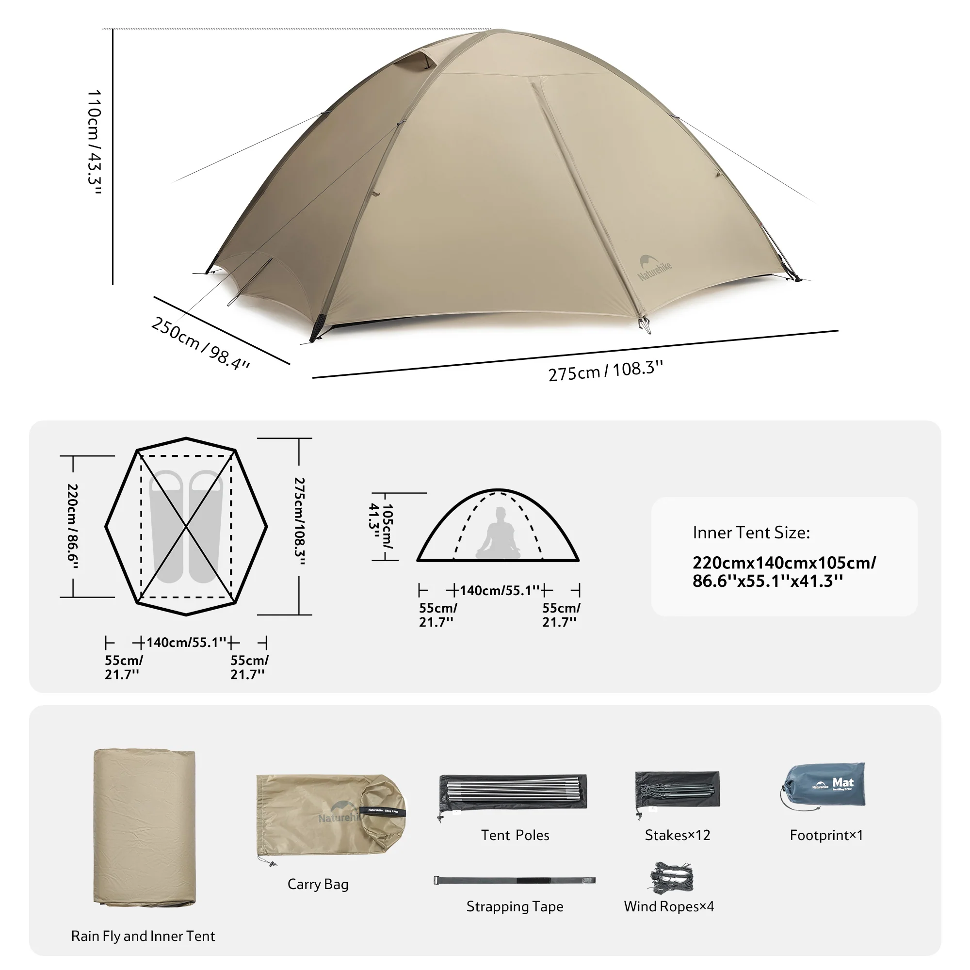 Giling PRO™ 4-Season 2-Person Backpacking Tent - Image 10