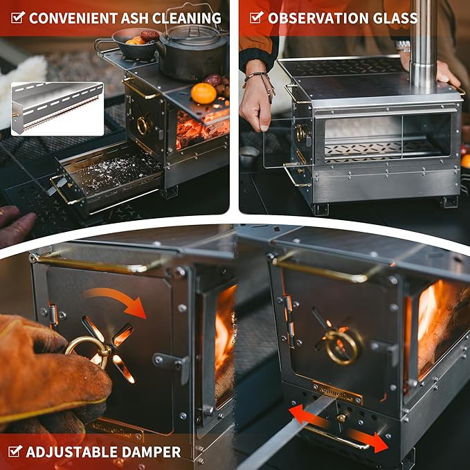 Icefield™ Tabletop Wood-Burning Stove with Chimney - Image 3