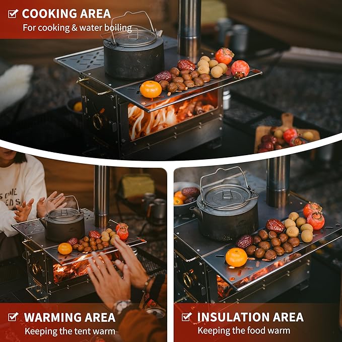 Icefield™ Tabletop Wood-Burning Stove with Chimney - Image 4