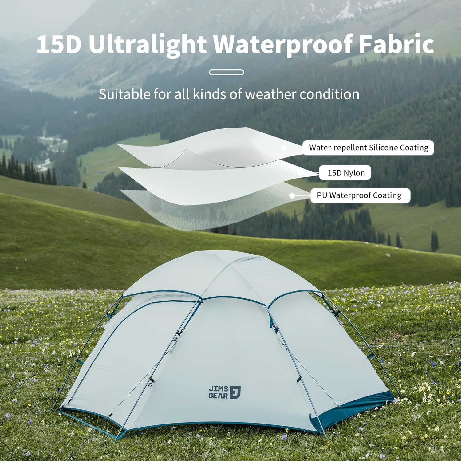 JIMS™ 1-Person Ultralight 4-Season Tent - Image 4