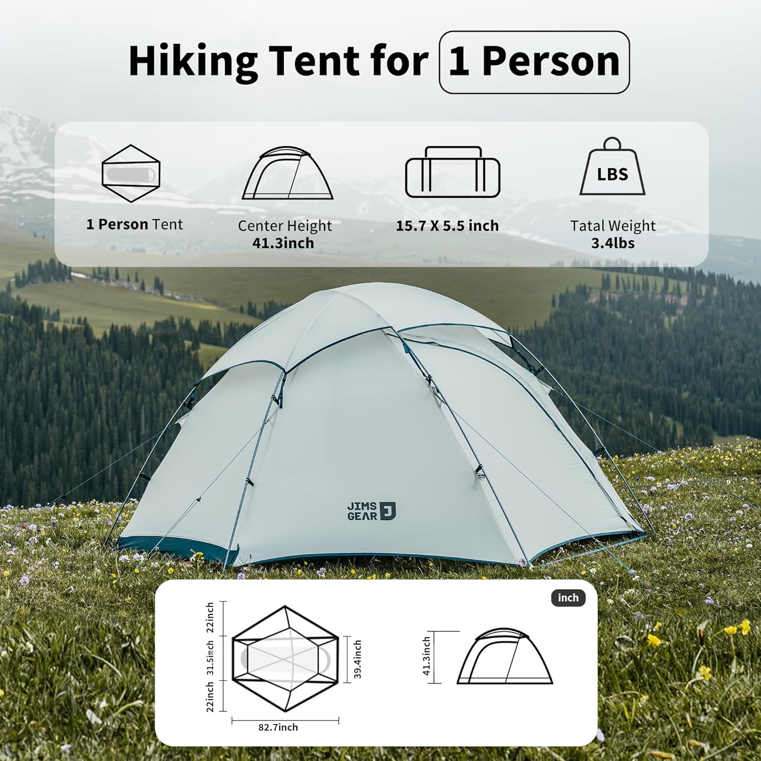 JIMS™ 1-Person Ultralight 4-Season Tent - Image 8