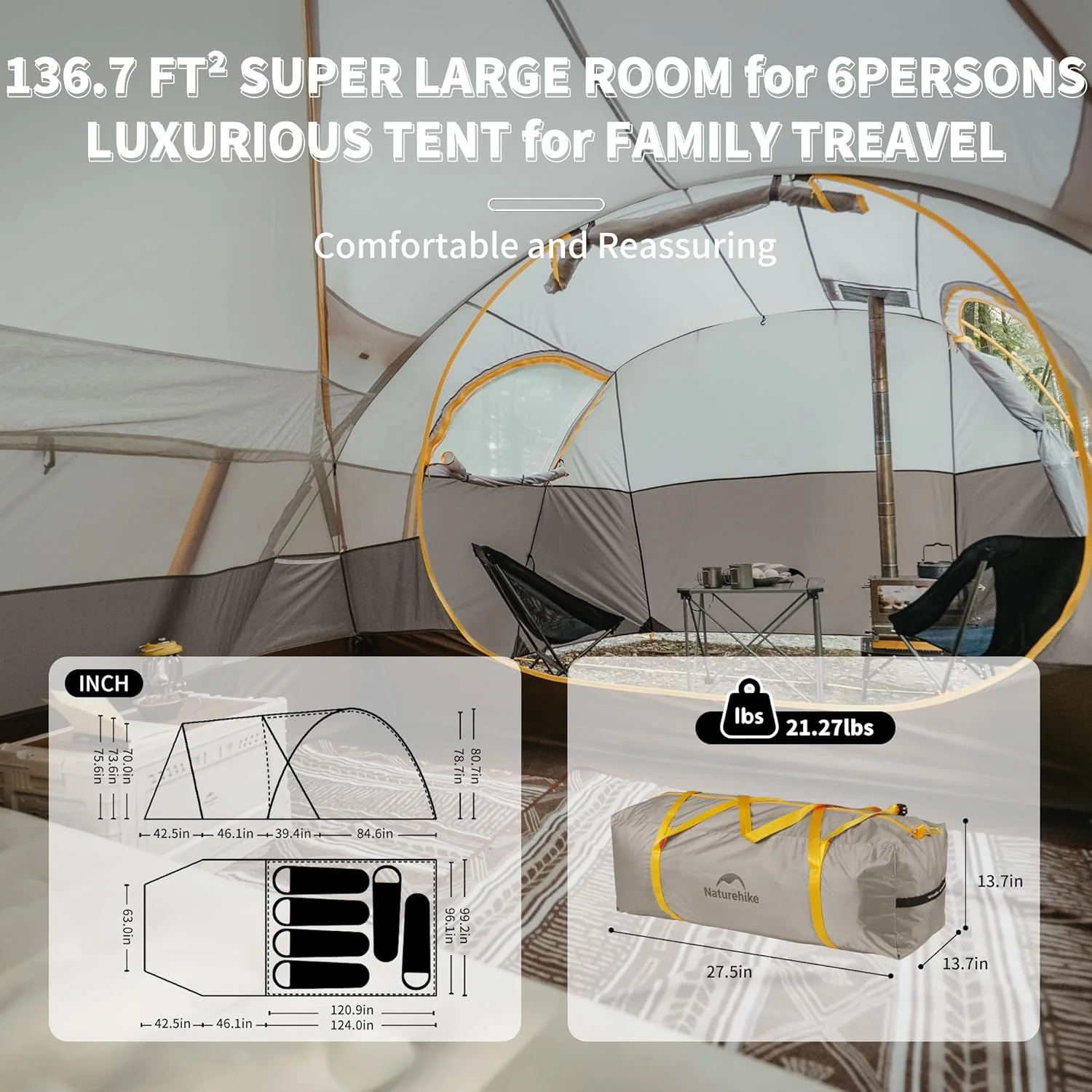 KOTA™ 6-Person Camping Tent - Image 3