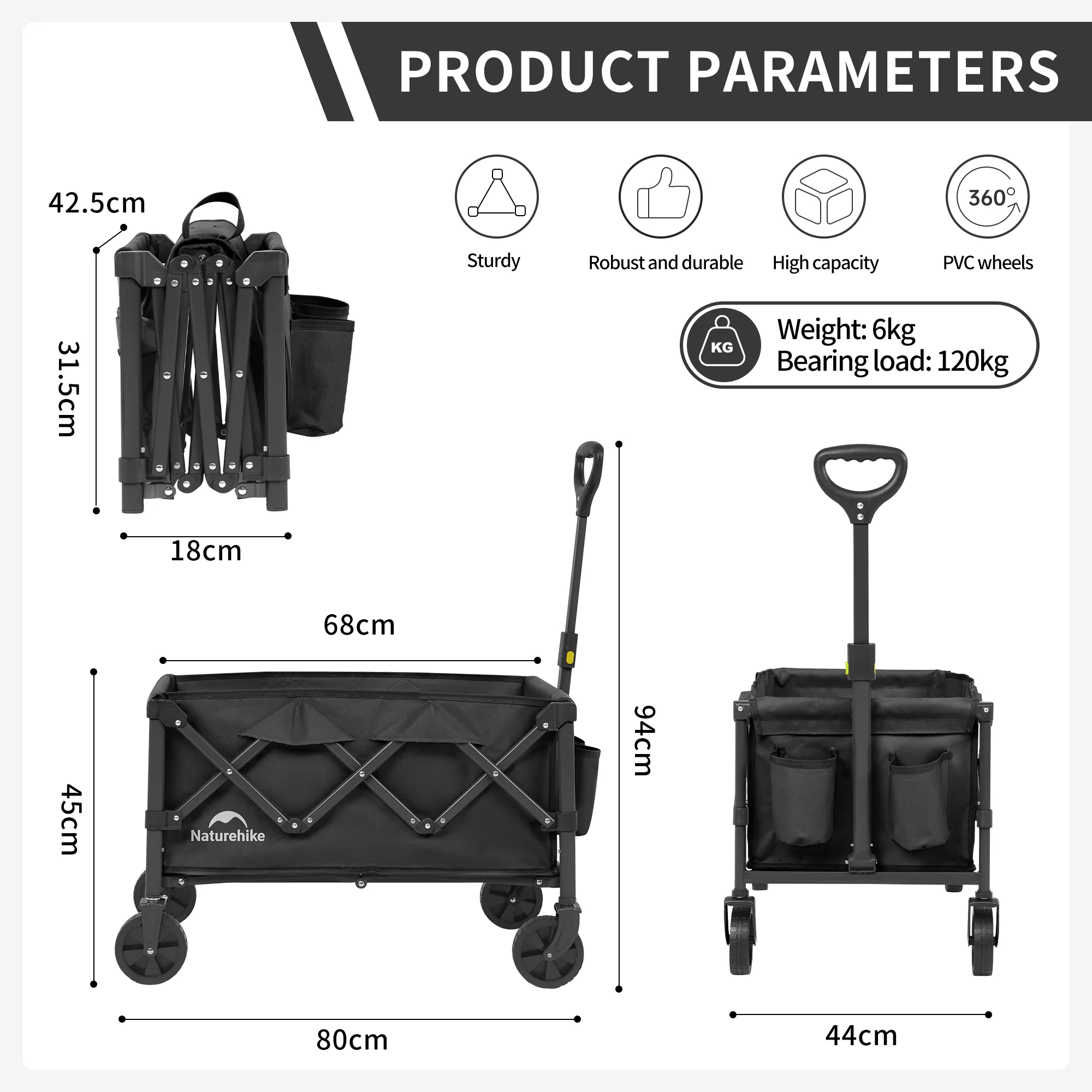 Lightweight Folding Camping Wagon - Image 12