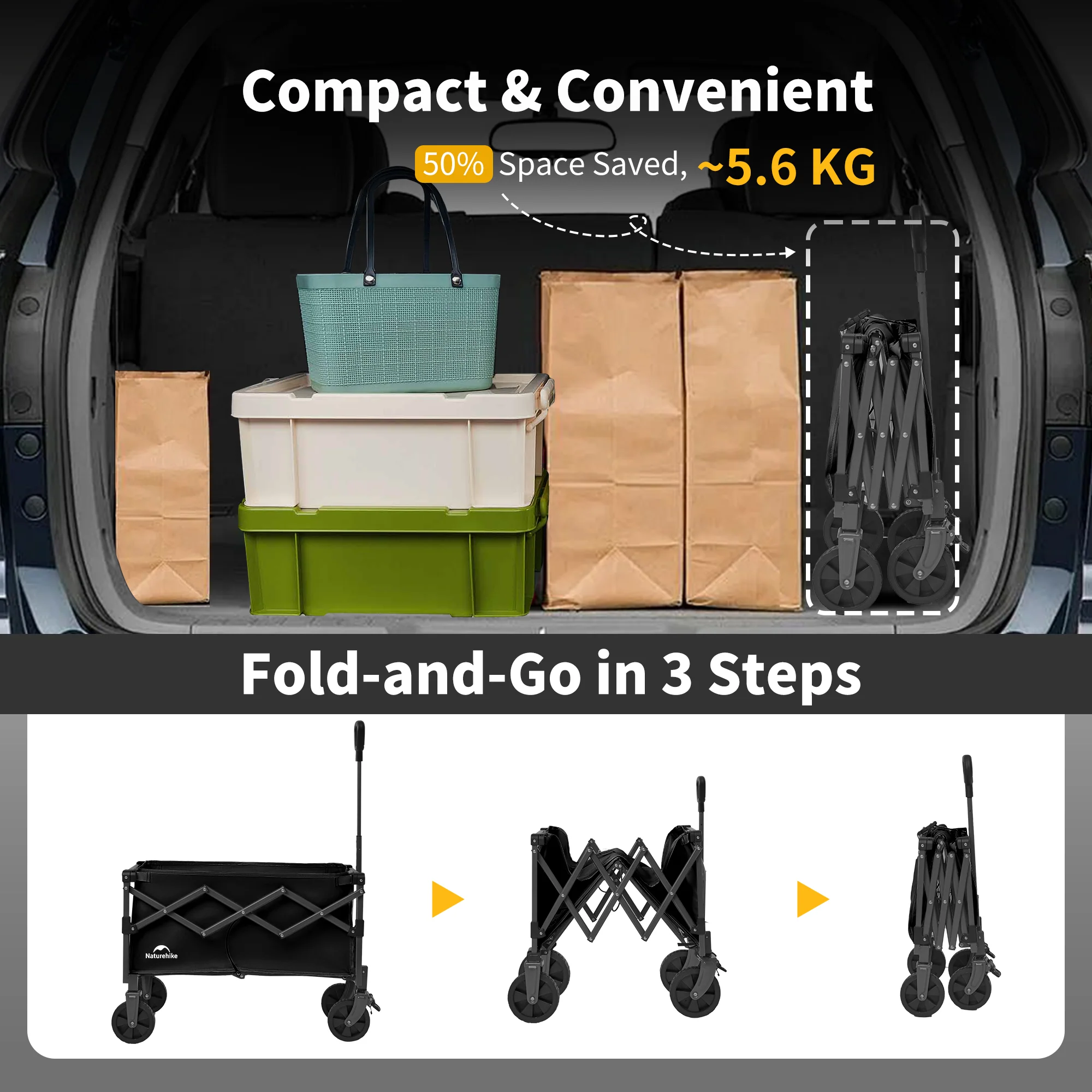 Lightweight Folding Camping Wagon - Image 7