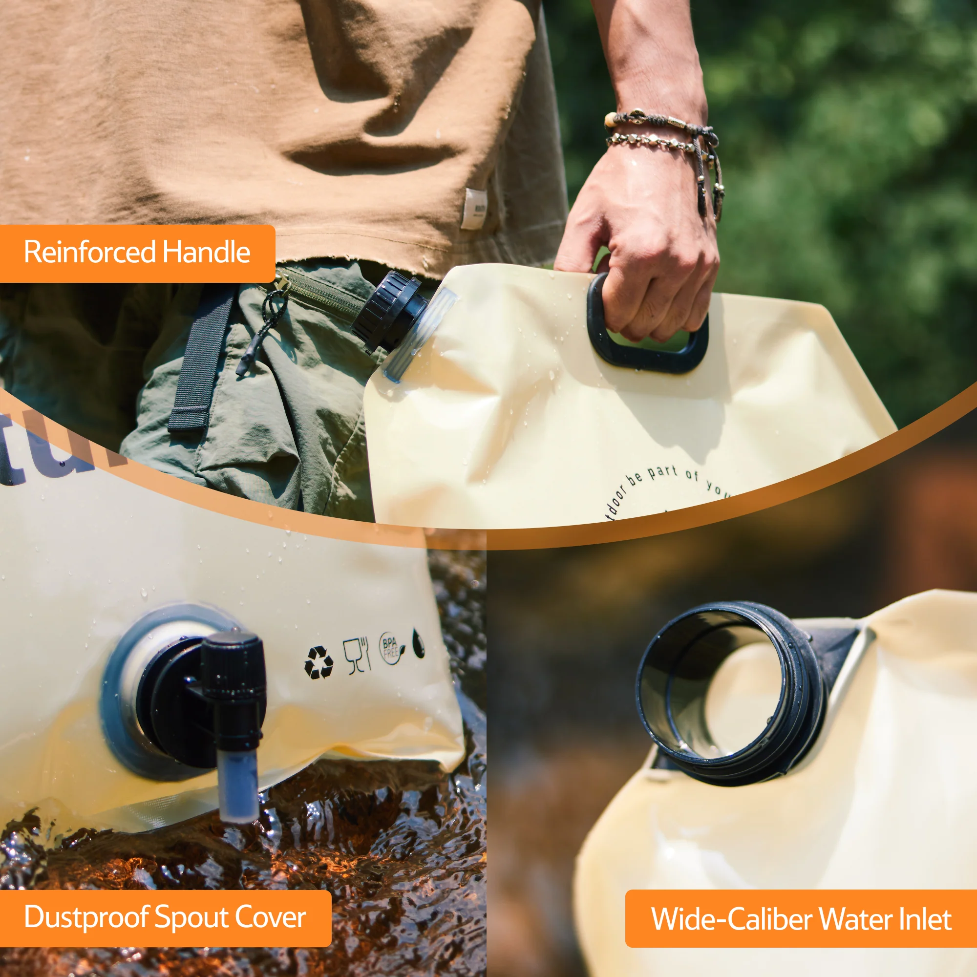 10L Foldable Water Bag with Tap - Image 6