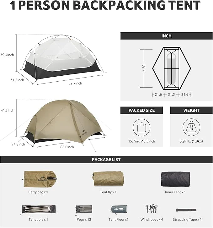 Mongar™ UL 1-Person Ultralight Backpacking Tent - Image 5