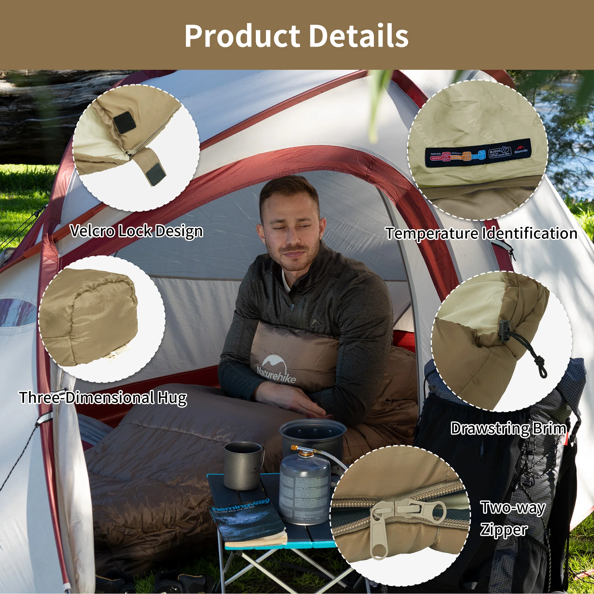 Mujin™ MJ600 Synthetic Mummy Sleeping Bag 23°F / -5°C - Image 9