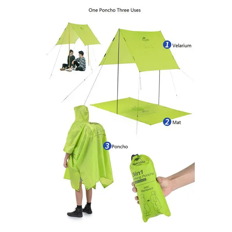 Naturehike 3 in 1 Multifunction Poncho Raincoat - Image 7