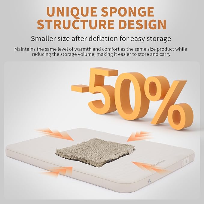 Naturehike 4.7in Self Inflating Double Camping Mattress with Pump - Image 4