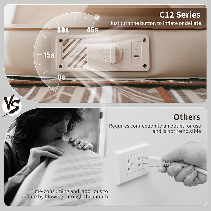 Naturehike 4.7in Self Inflating Double Camping Mattress with Pump - Image 6