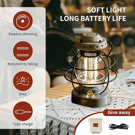 Naturehike Camping Lamp 3000mAh Rechargeable IPX4 Waterproof Dimmable LED Lantern - Image 6