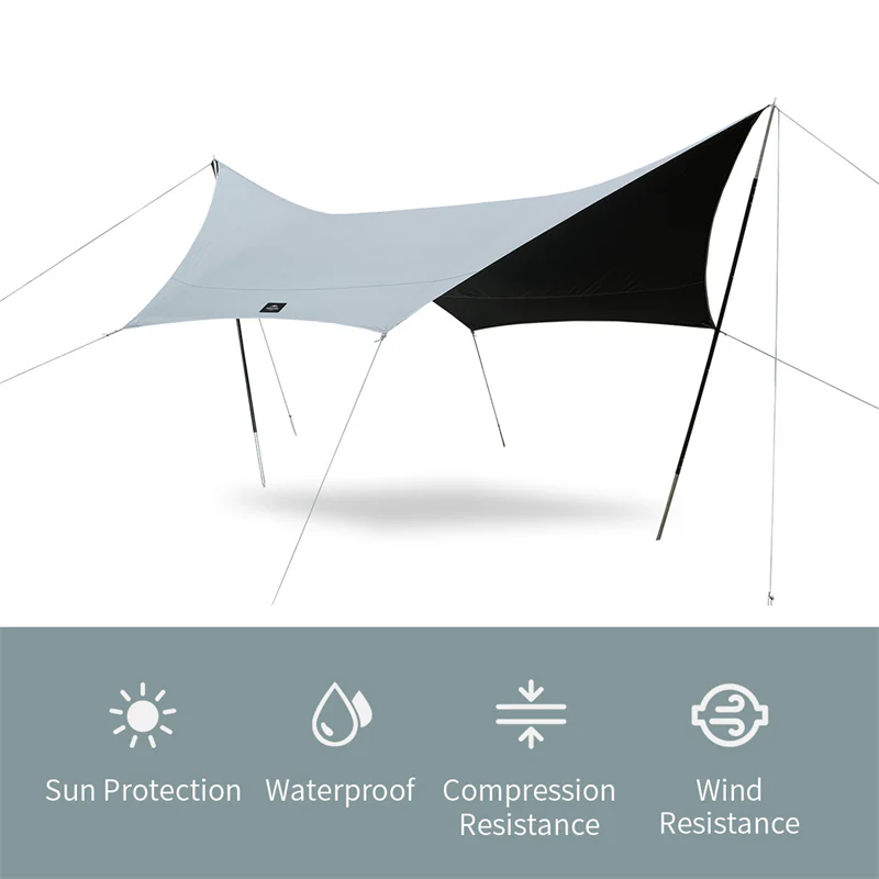 Naturehike SHARK Black Vinyl Hexagonal Sunshade - Image 2