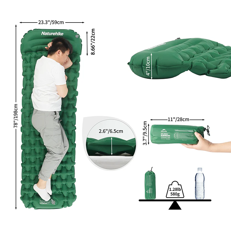 Naturehike FC-12 Foot Pump Inflatable Mat - Image 7