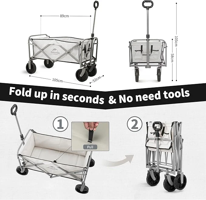 Naturehike Folding Camping Cart 100L Capacity - Image 5