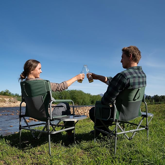 Naturehike Folding Camping Director Chair with Side Table and Storage Pockets - Image 7