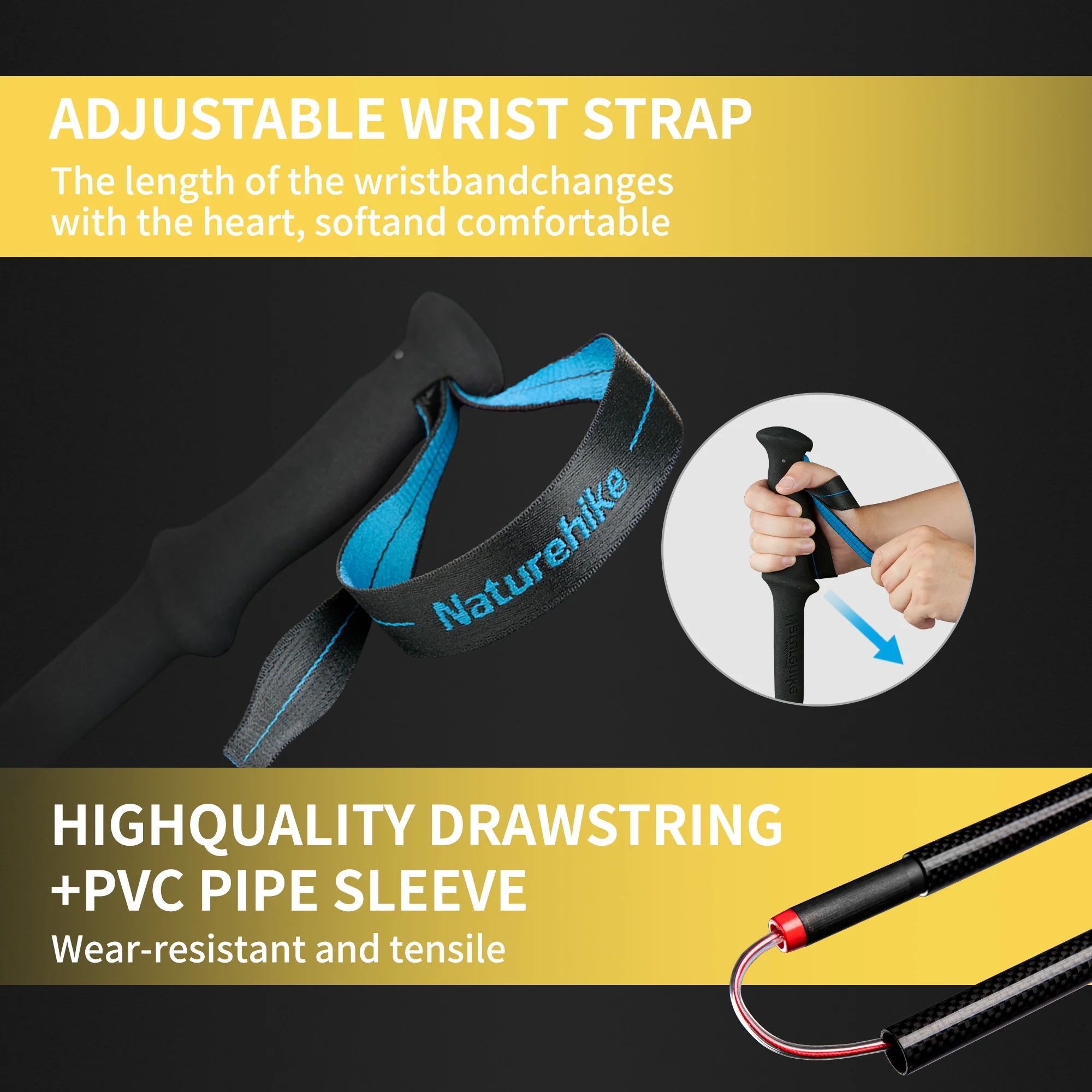 Naturehike Gale Terk EXT Full Carbon 5-section Adjustable Folding Trekking Pole - Image 2