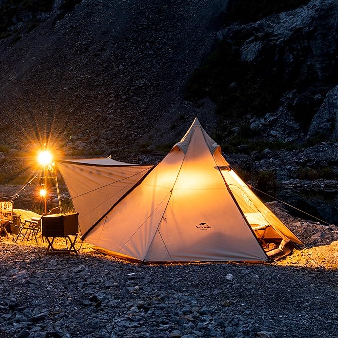 Naturehike Pyramid Tipi Tent 3 to 4 Person Waterproof Windproof Easy Setup Camping Shelter - Image 5