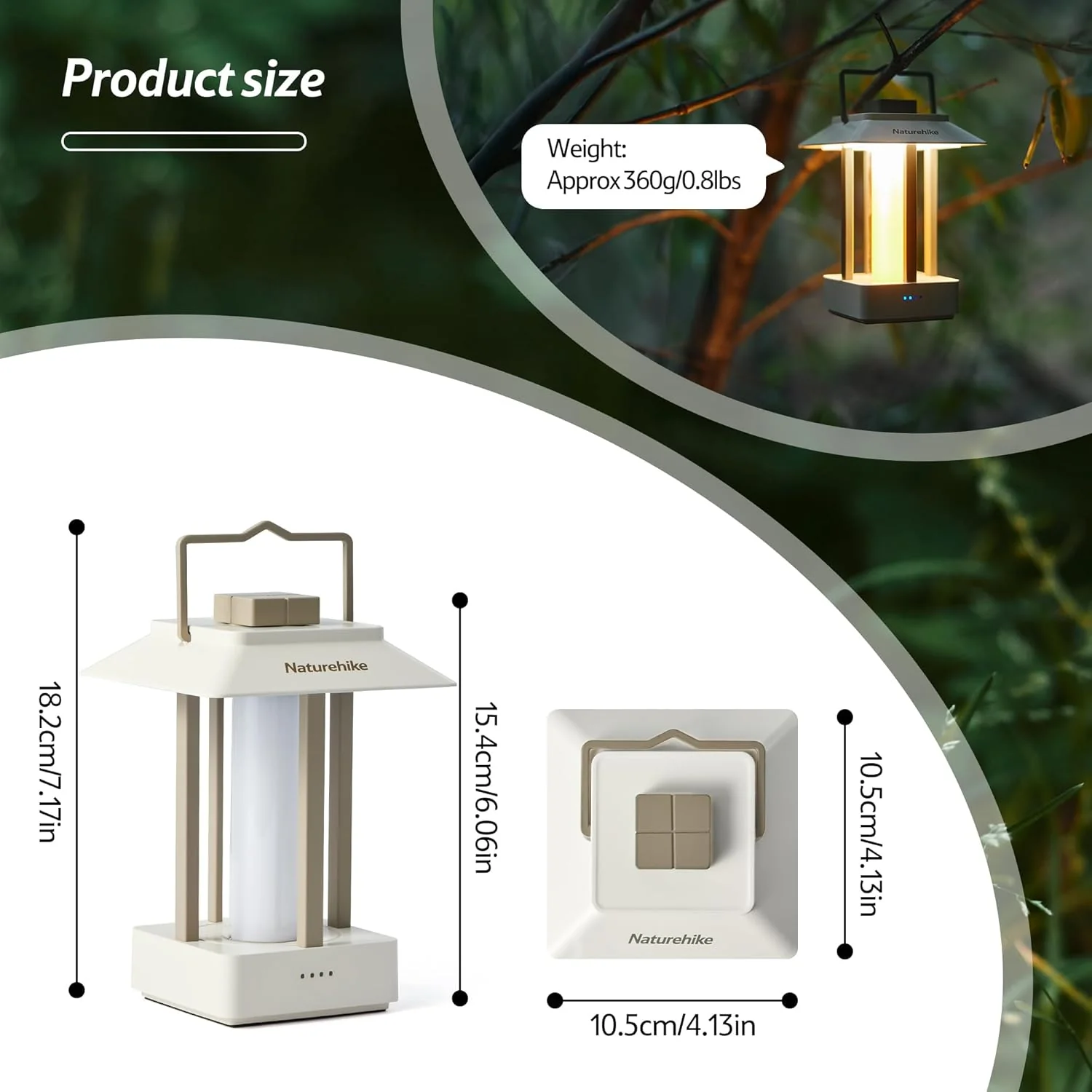 Naturehike Rechargeable LED Camping Lantern Waterproof with 3 Light Modes - Image 4