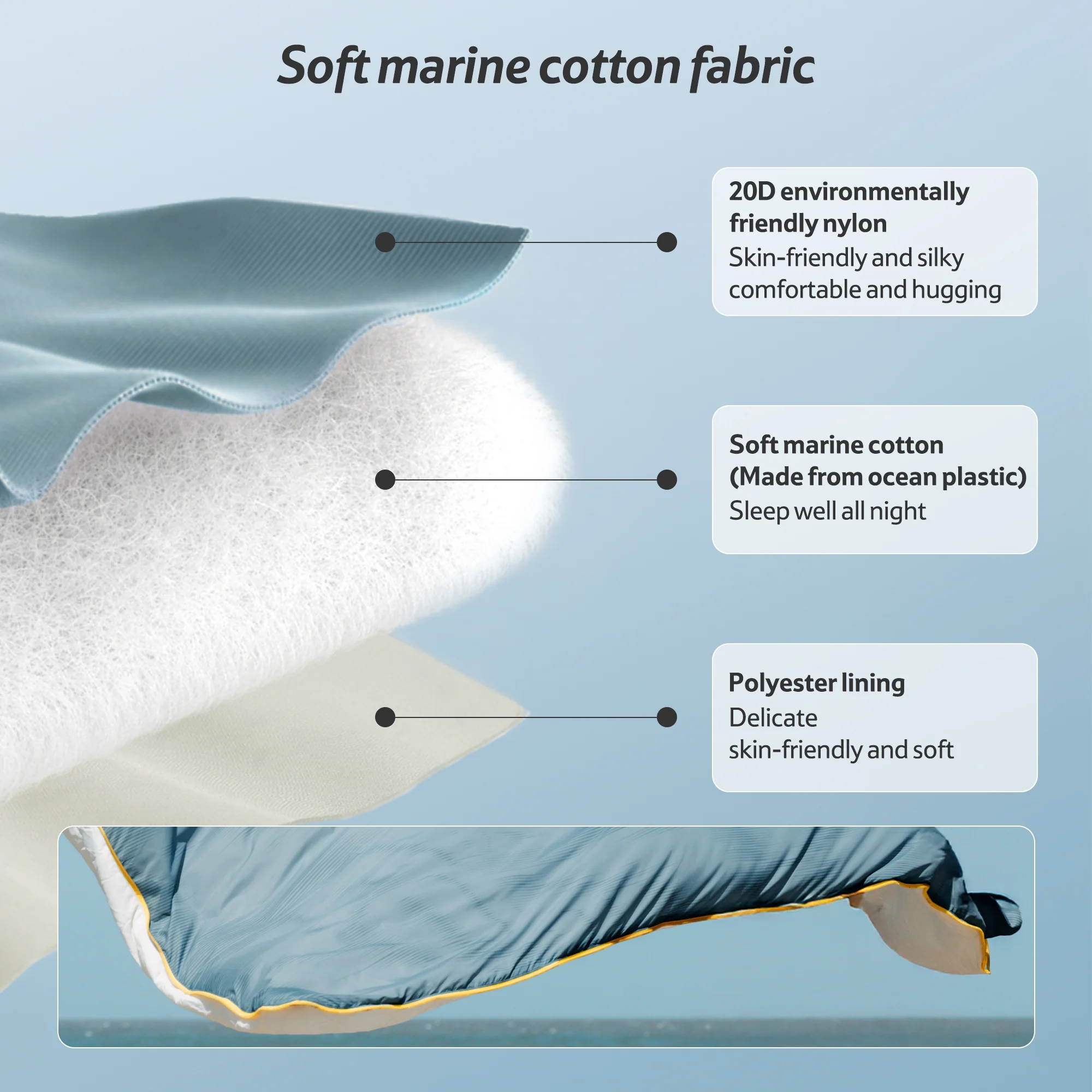 NatureSea™ Lightweight Comfortable Sleeping Bag 51.8°F / 11°C - Image 2