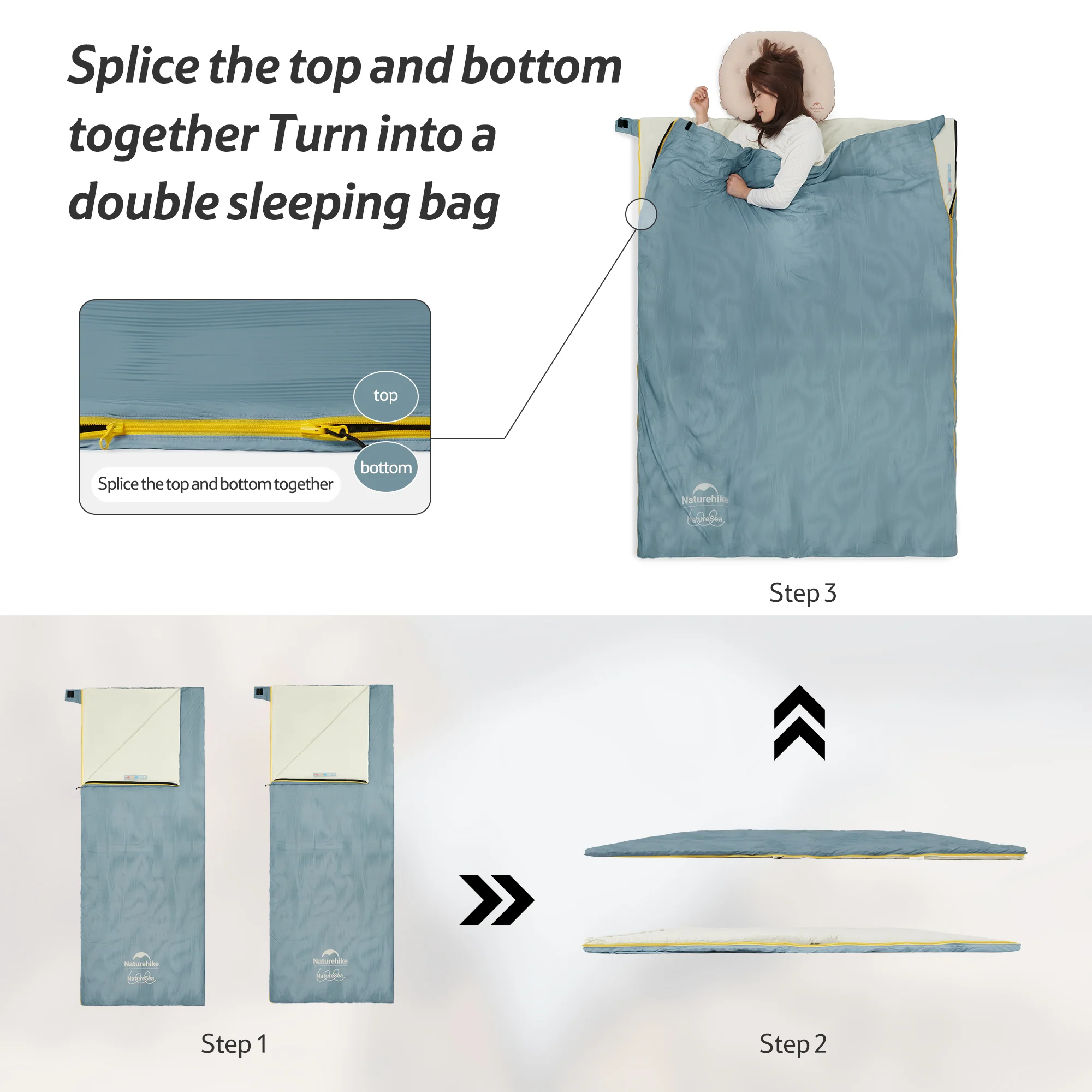 NatureSea™ Lightweight Comfortable Sleeping Bag 51.8°F / 11°C - Image 5