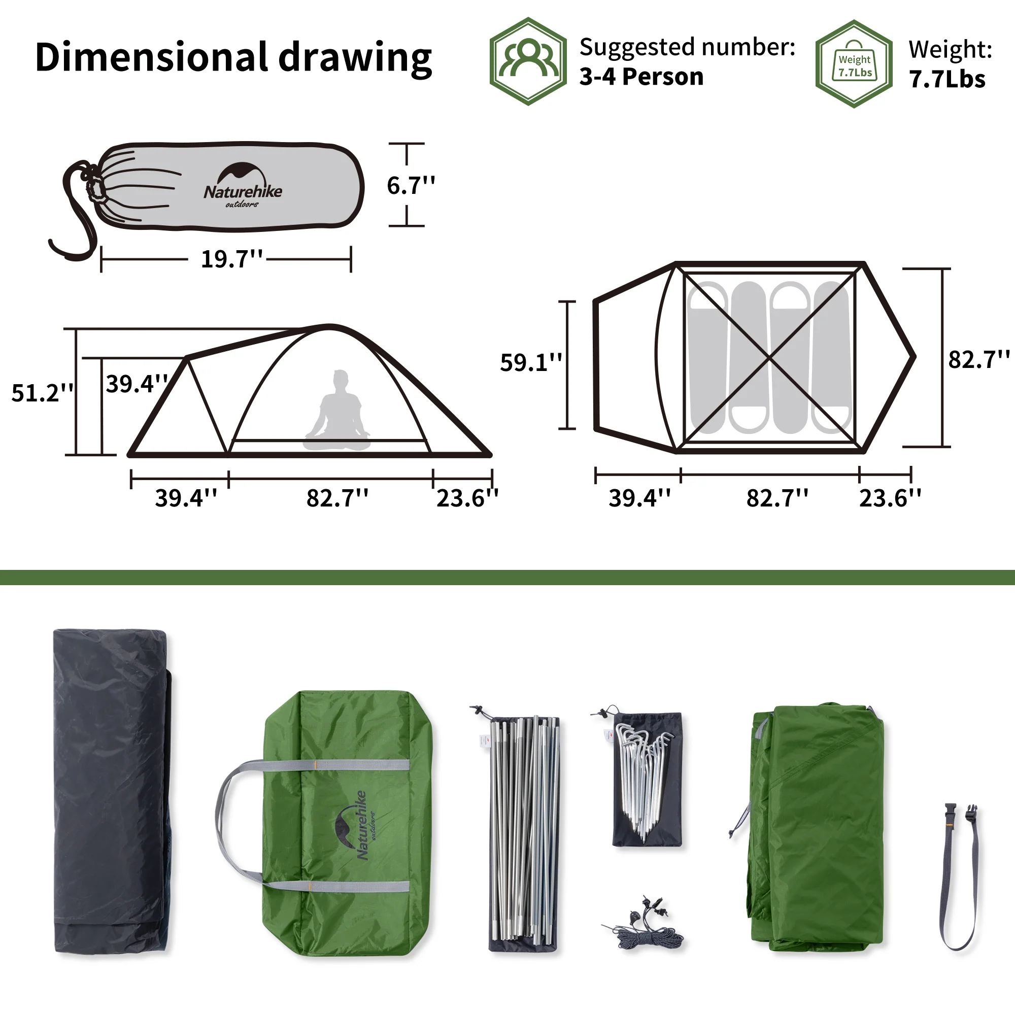 P-PLUS™ 3–4 Person Camping Tent - Image 7