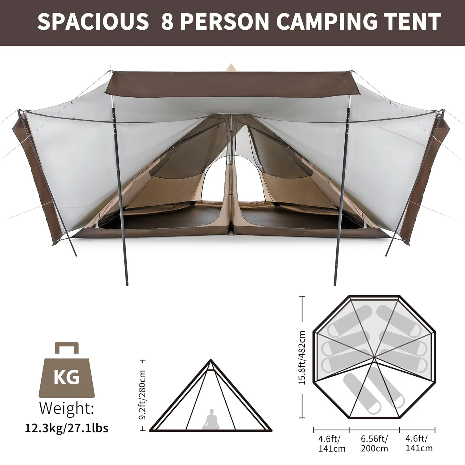 Ranch 8 Teepee 4 Season Tent - Image 7