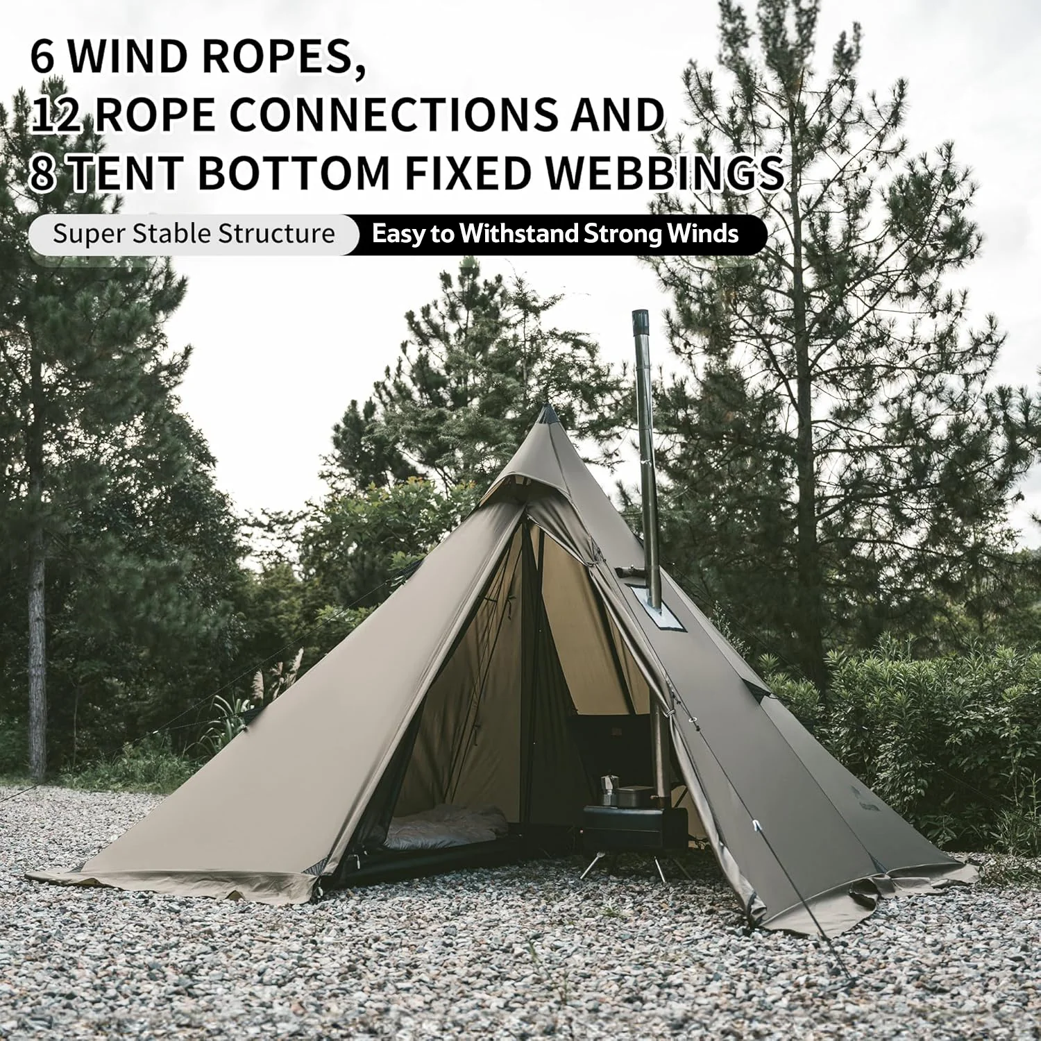 Ranch Fire™ 4-Person Pyramid Hot Tent - Image 3