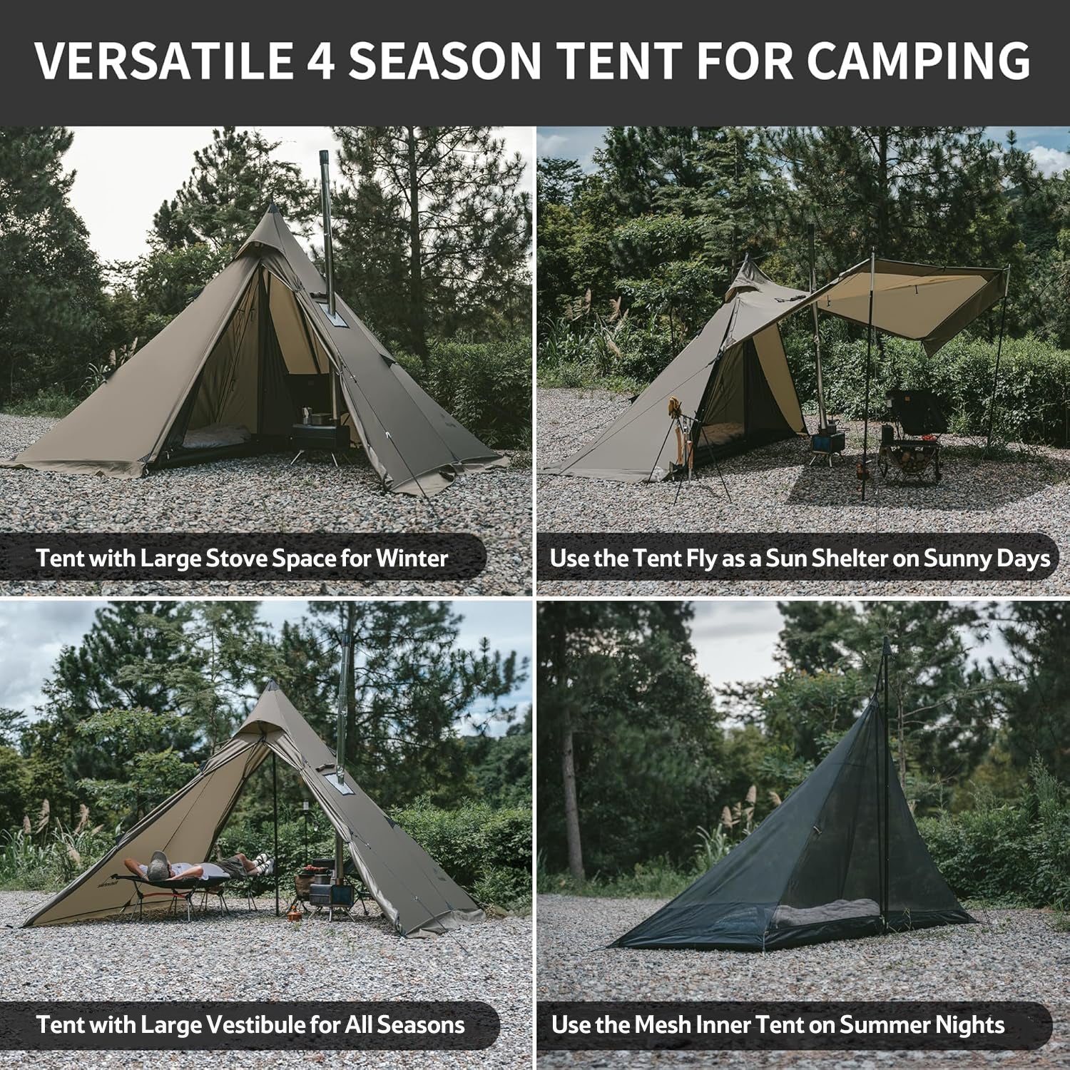 Ranch Fire™ 4-Person Pyramid Hot Tent - Image 4