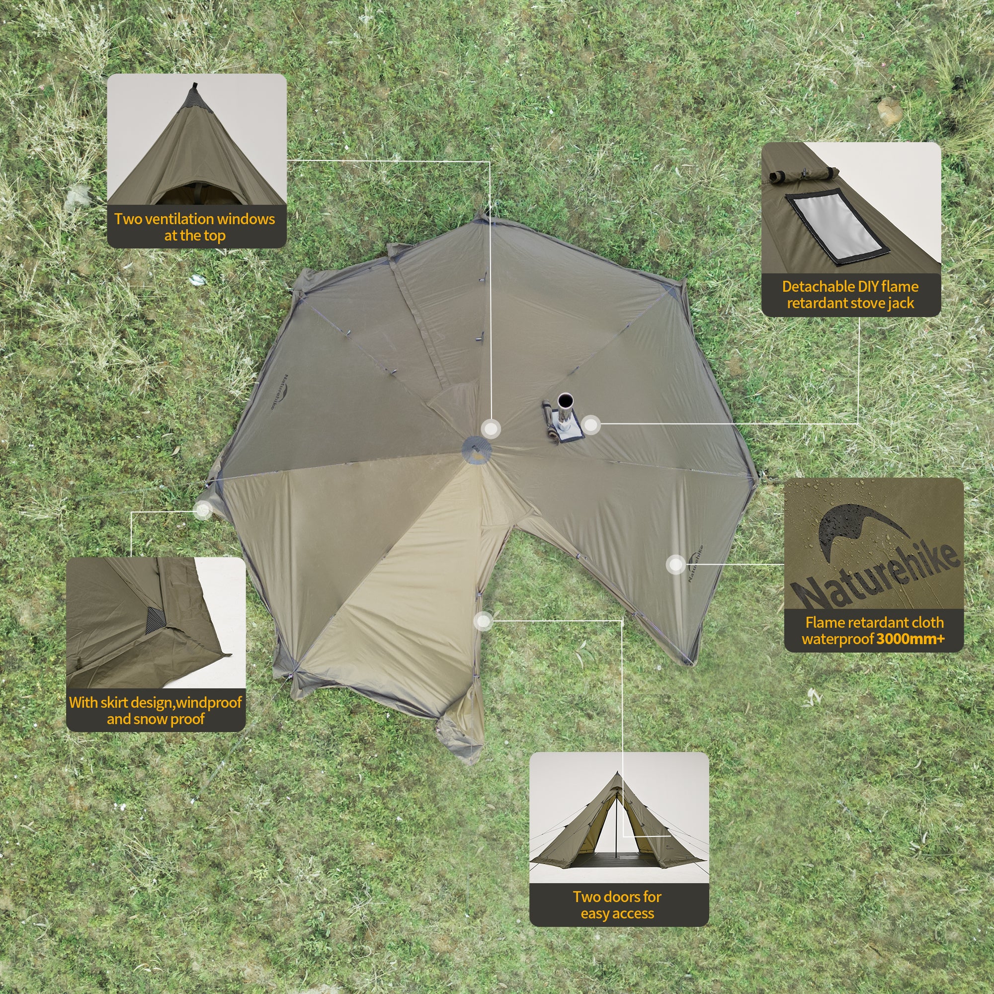 Ranch Fire⢠6-Person Octagonal Hot Tent - Image 4