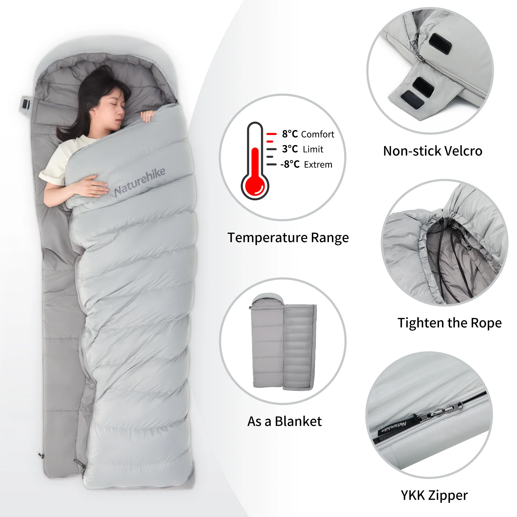 RM Hooded Envelope Cotton Sleeping Bag - Image 4
