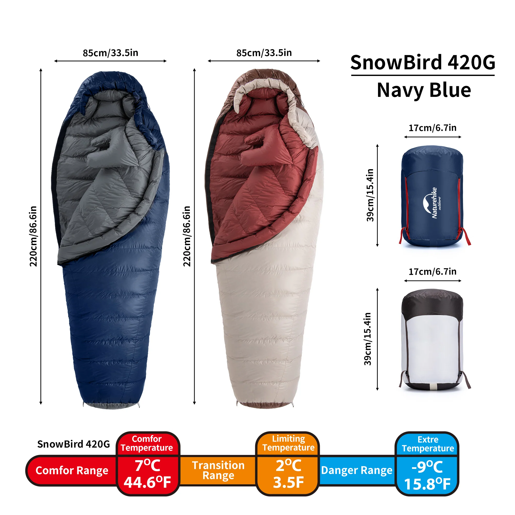 Snowbird™ 420g Duck Down Mummy Bag - Image 2