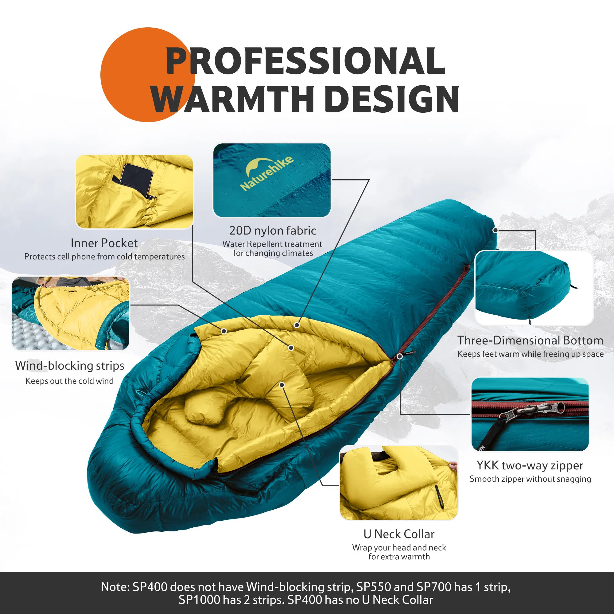 Snowbird™ SP550 Down Mummy Sleeping Bag 29.3°F / -1.5°C - Image 5