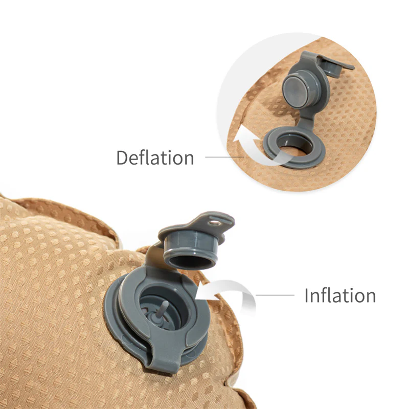 Soft TPU Flocked Inflatable Camping Pillow - Image 4